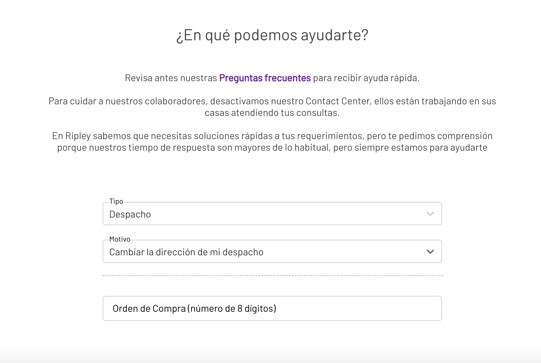 ¿Puedo cambiar la dirección de despacho de mi compra